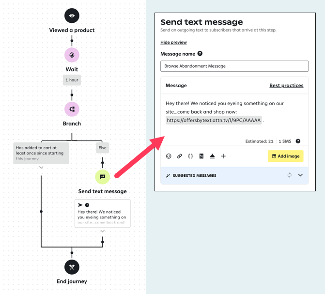 Example browse abandonment journey.