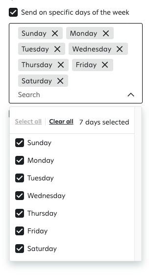 Image showing the day selector