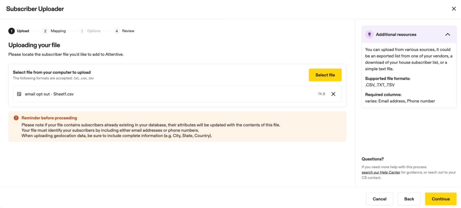 Image of subscriber uploader.
