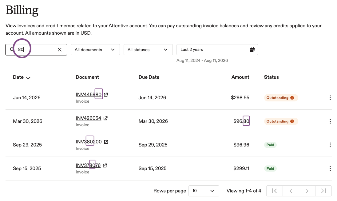 Image showing search bar and results