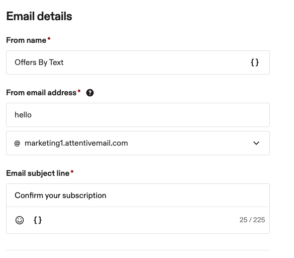 Image showing how to build the settings for your double opt-in confirmation email