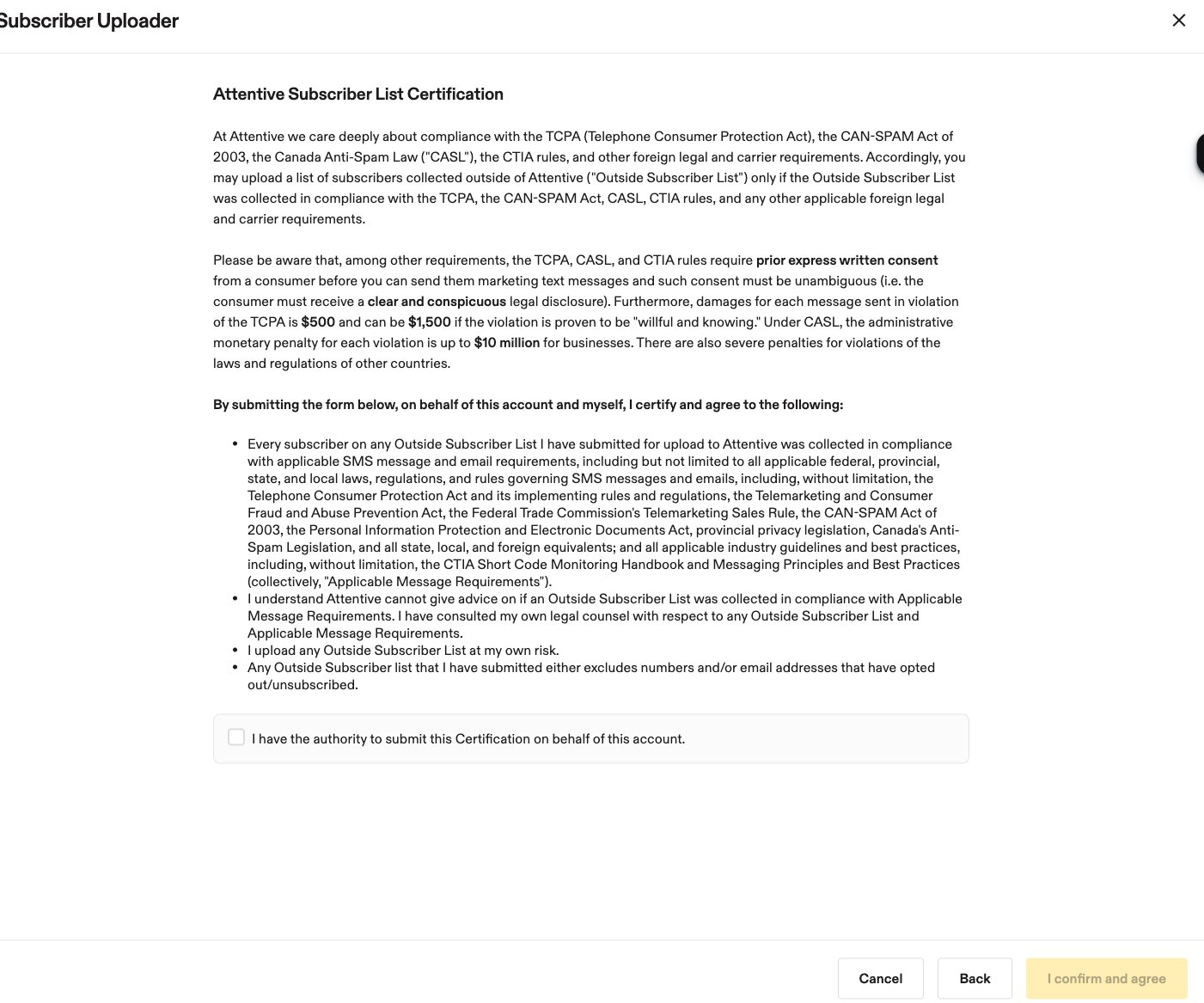 Image of list certification form