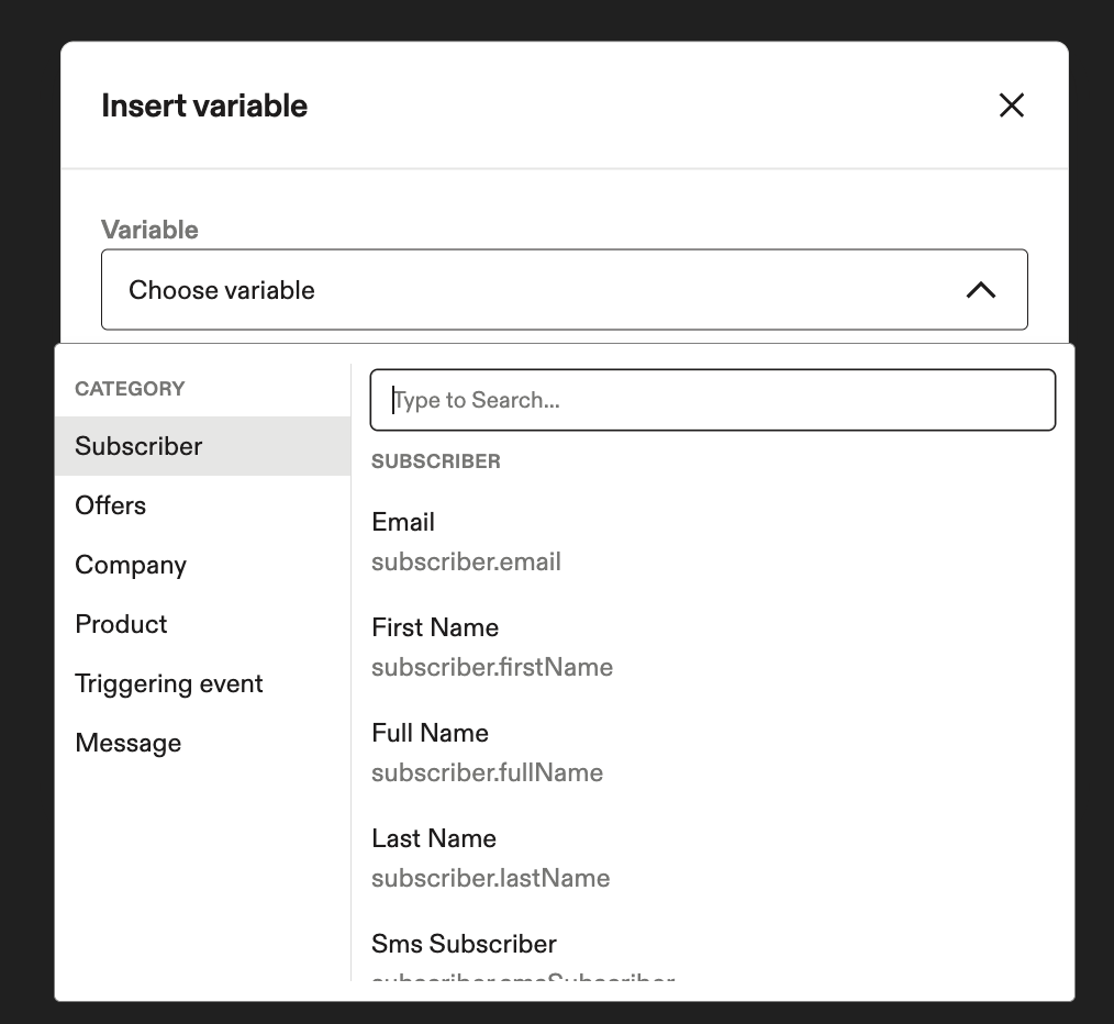 Image showing variable categories