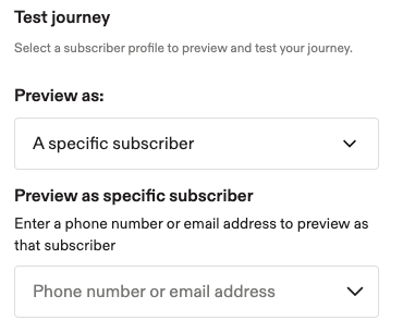 Image showing the specific subscriber selection