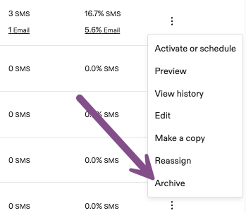 Image showing how to archive a unit