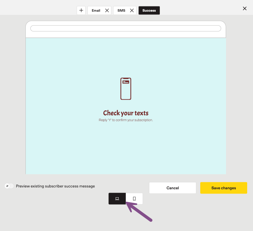Image showing how to toggle between desktop and mobile