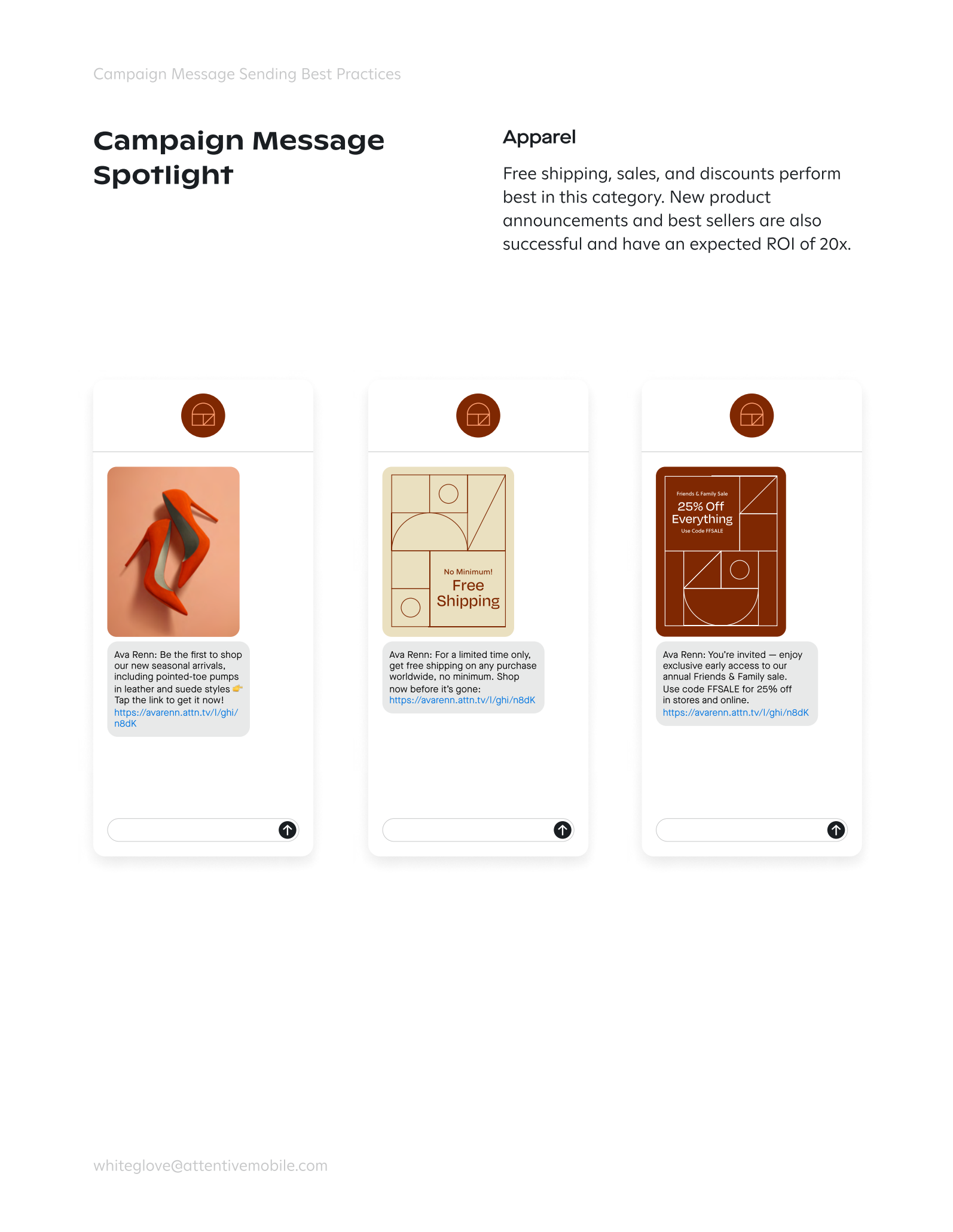 page 3 of the campaign message sending best practices pdf